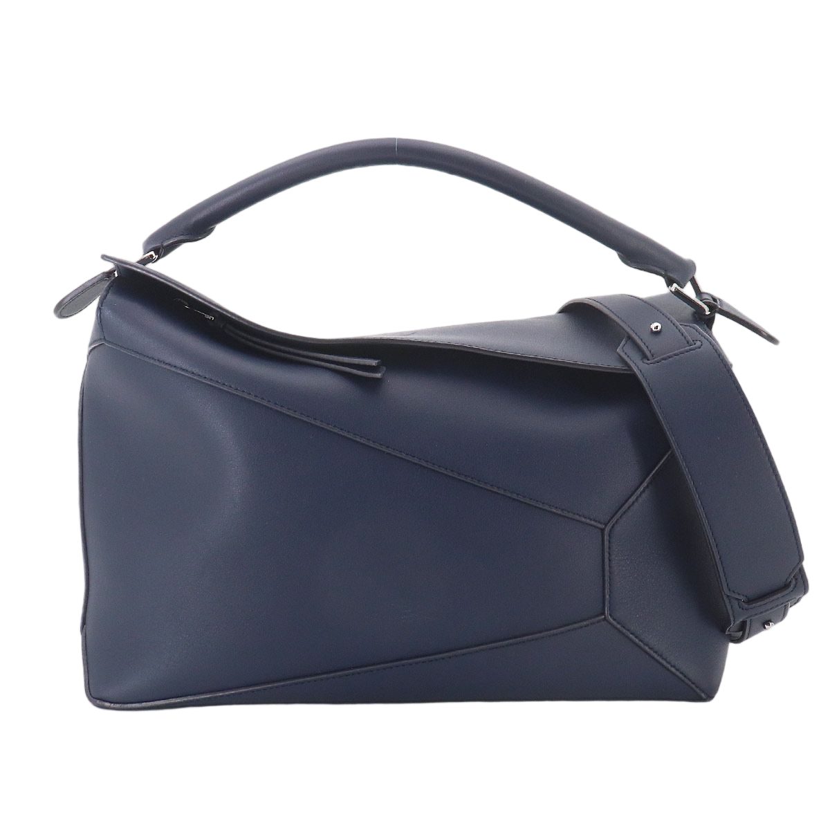 Loewe Puzzle Edge Bag Large 2-Way Bag Leather Navy
