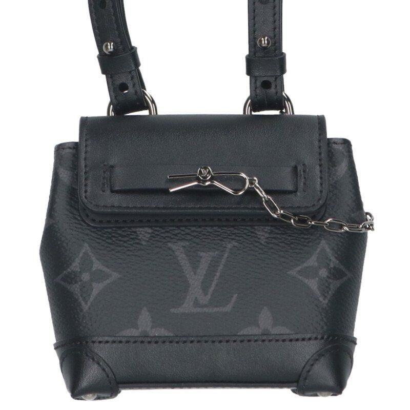 Louis Vuitton Porte Cles Mini Steamer Monogram Eclipse Pouch
