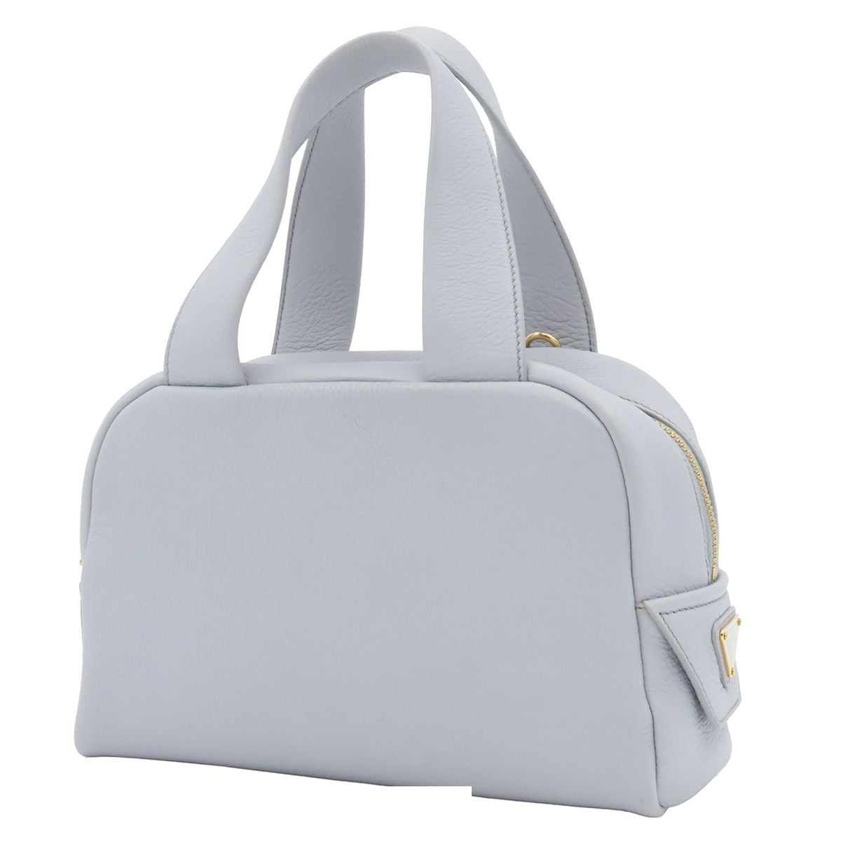 Prada Perforated Logo 2-Way Blue Gray Calfskin Shoulder Bag Triangle — view 2