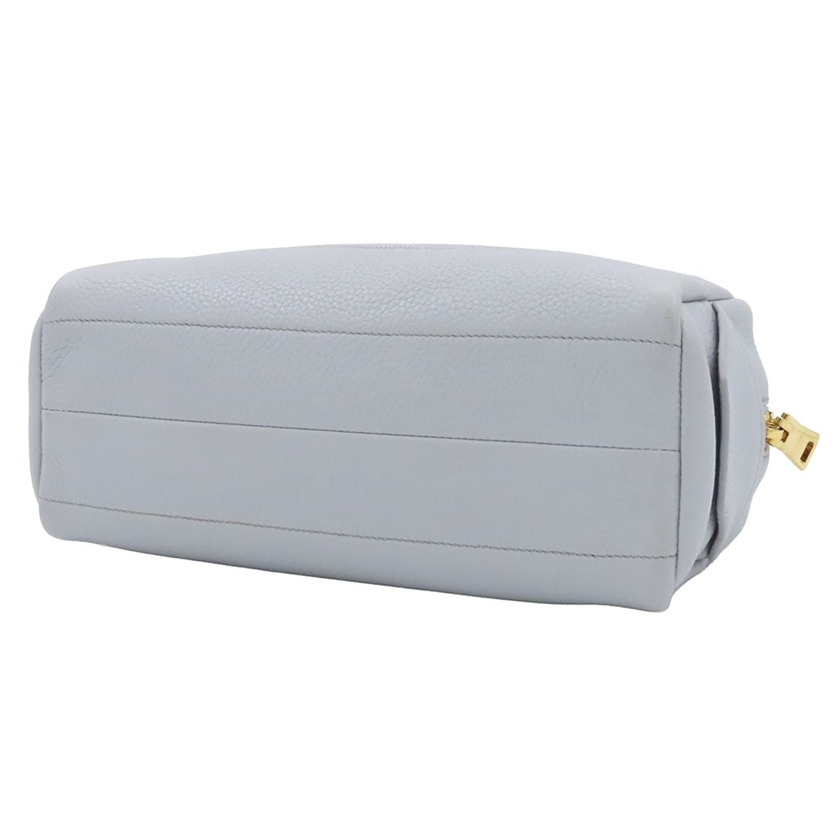 Prada Perforated Logo 2-Way Blue Gray Calfskin Shoulder Bag Triangle — view 4