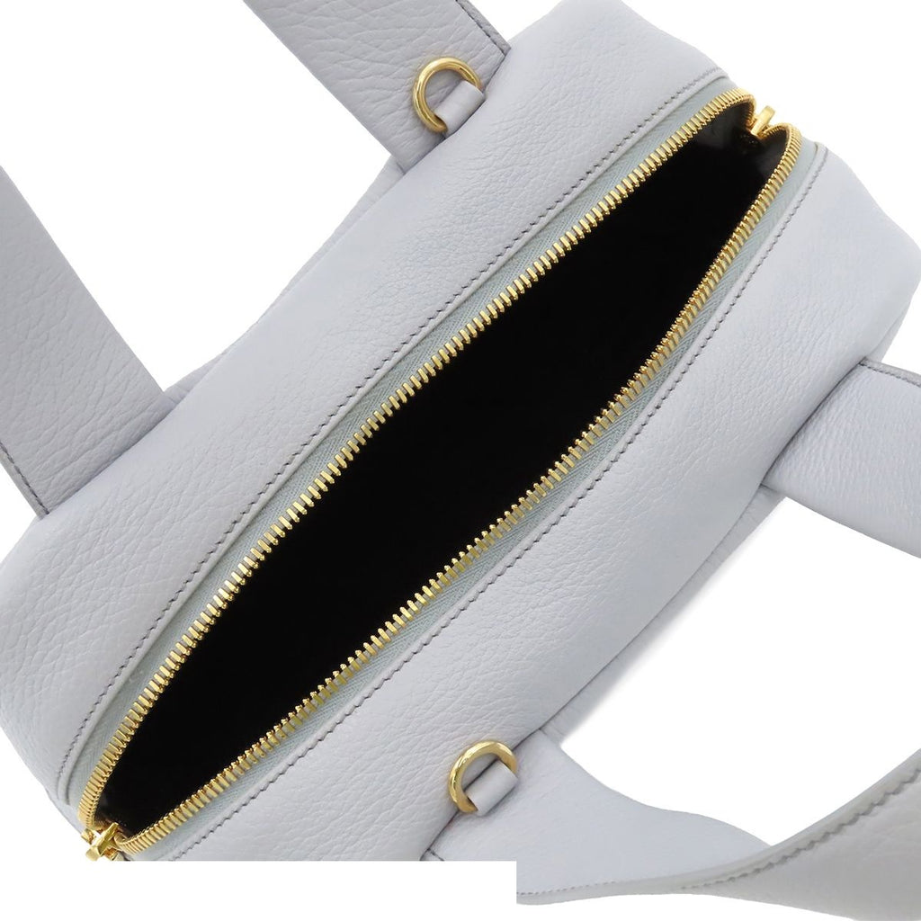 Prada Perforated Logo 2-Way Blue Gray Calfskin Shoulder Bag Triangle — view 5