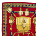 Hermes Scarf Silk Carre 90 Feux de Route Car Lantern Red — view 2
