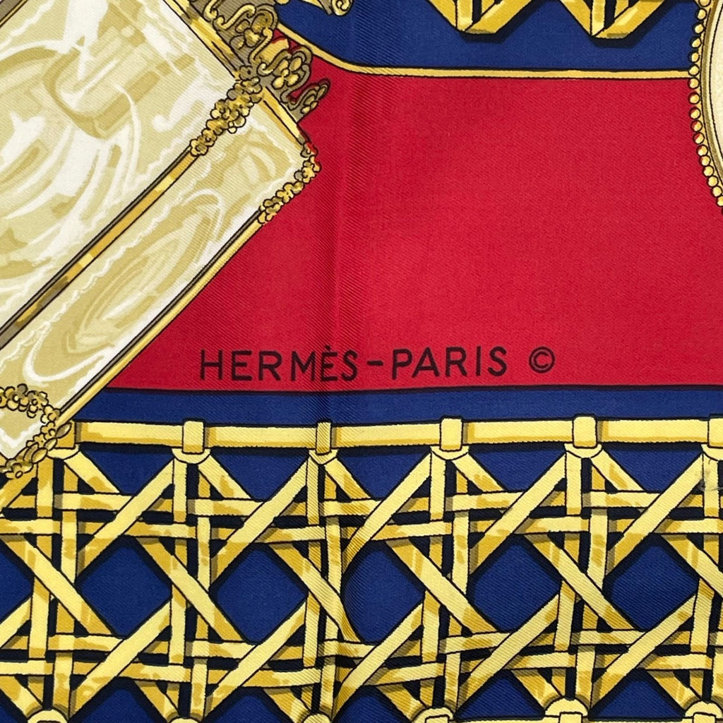Hermes Scarf Silk Carre 90 Feux de Route Car Lantern Red — view 7