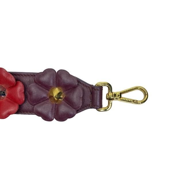 Fendi Strap You Shoulder Small Flower Motif Studded Leather Purple — view 2