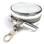 Gucci GG Pattern Patent Leather Round Pouch Silver — view 4
