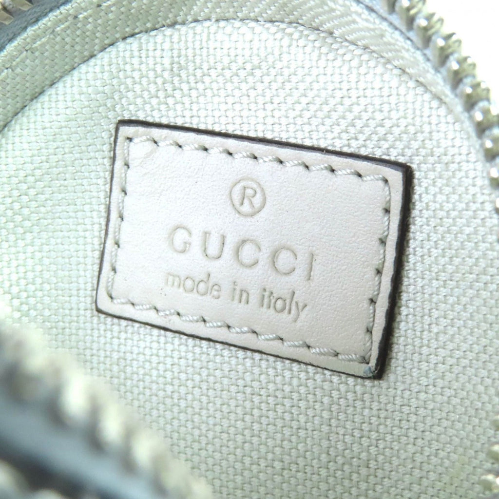 Gucci GG Pattern Patent Leather Round Pouch Silver — view 8