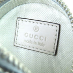 Gucci GG Pattern Patent Leather Round Pouch Silver — view 8