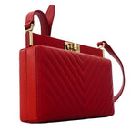 Chanel Shoulder Bag Stitch 2.55 Lambskin Red Champagne Gold — view 2