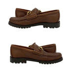 Gucci Box Horsebit Leather Loafers Slip on Shoes Brown Handbag — view 5