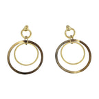 Hermes Amulet Duo Earrings Buffalo Horn Brown Gold Hardware Accessories — view 3
