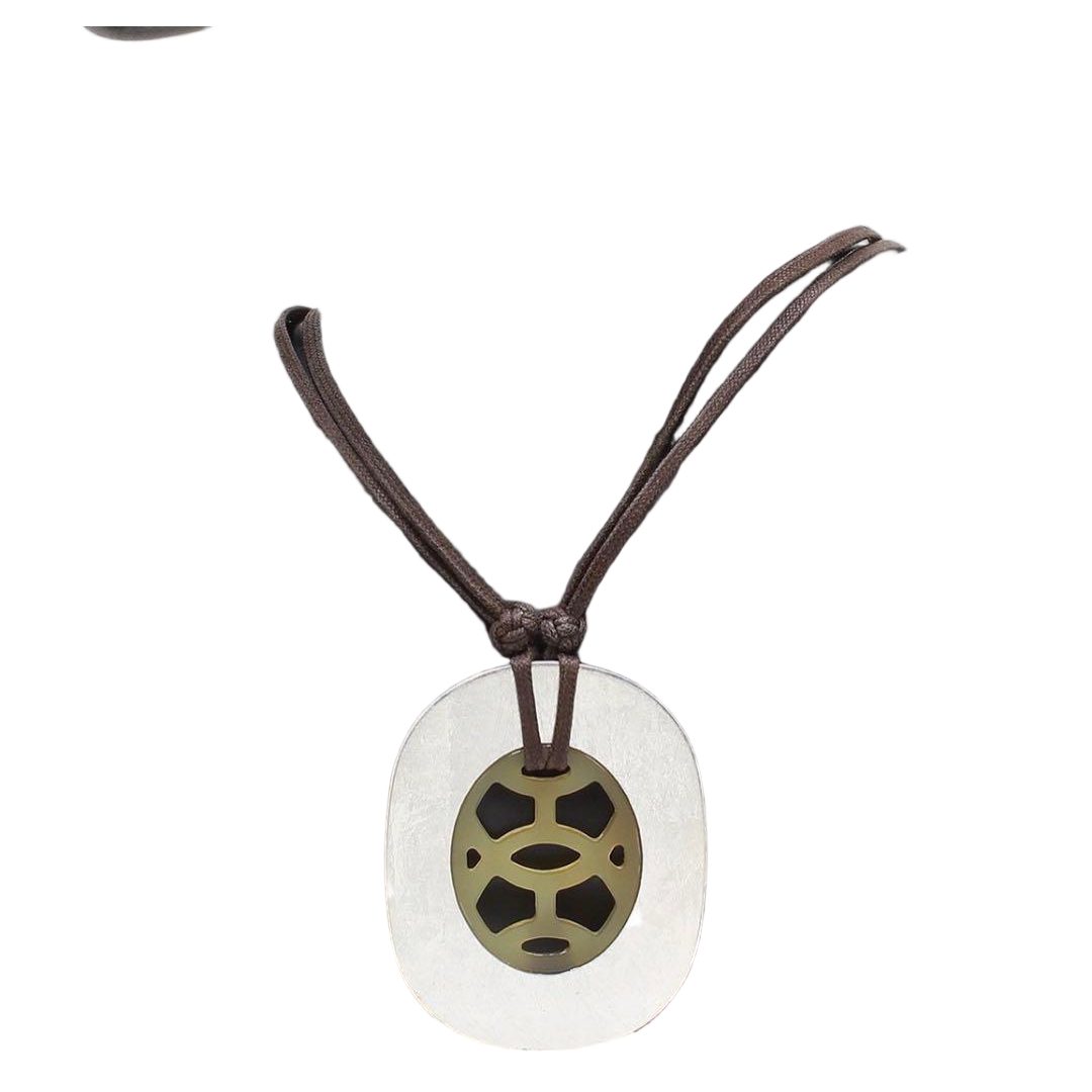 Hermes Buffalo Horn Lift GM Necklace
