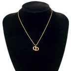 Dior Vintage CD Logo Necklace Pendant Choker Gold — view 2