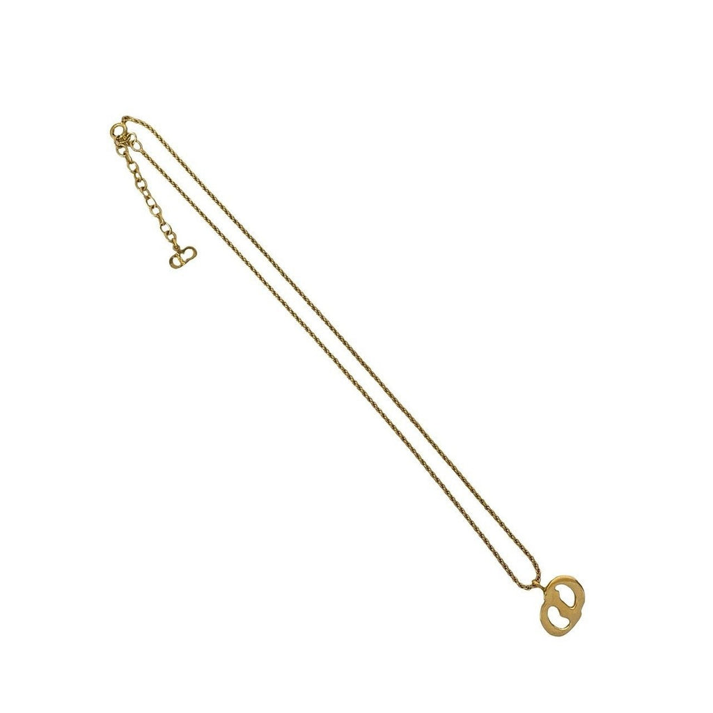 Dior Vintage CD Logo Necklace Pendant Choker Gold — view 4