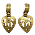 Chanel Earrings Vintage Accessories Coco Mark Heart GP 95