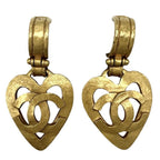 Chanel Earrings Vintage Accessories Coco Mark Heart GP 95