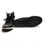 Gucci Shoes Sneakers High Cut Men Cotton Canvas Leather Black — view 7