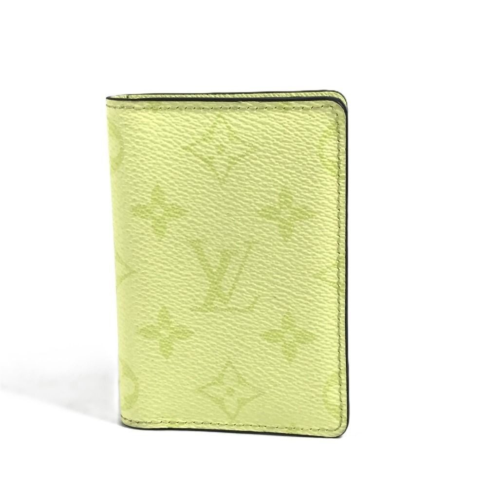 Louis Vuitton Card Case Organizer de Poche Taiga Leather Lemon Yellow