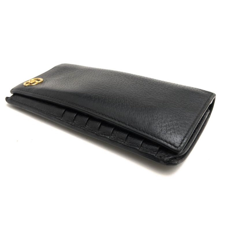 Gucci Long Wallet Men Leather Black GG Marmont with Coin Purse — view 3
