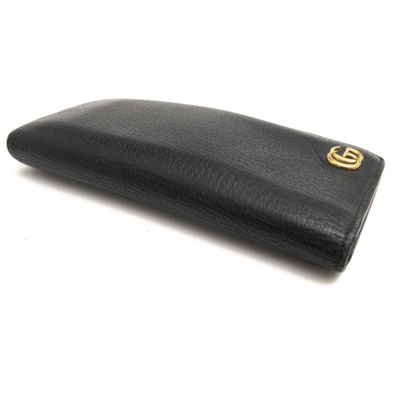 Gucci Long Wallet Men Leather Black GG Marmont with Coin Purse — view 4