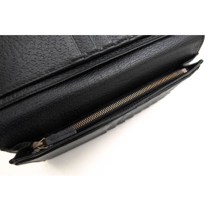 Gucci Long Wallet Men Leather Black GG Marmont with Coin Purse — view 7