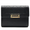 Chanel Logo Quilted Wallet Coin Case Black