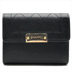 Chanel Logo Quilted Wallet Coin Case Black