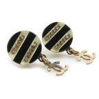 Chanel Classic Black and Gold Chain Earrings — view 3