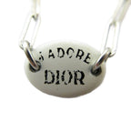 Dior Necklace Pendant Logo Silver