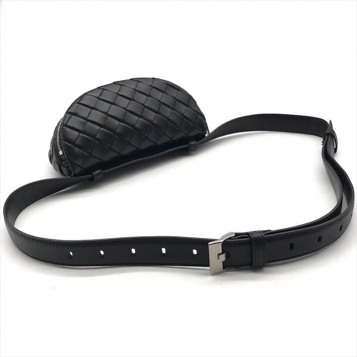 Bottega Veneta Belt Bag Waist Pouch Bag with Key Ring Black — view 8