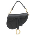 Dior 2-Way Saddle Bag Mini Leather Black Gold