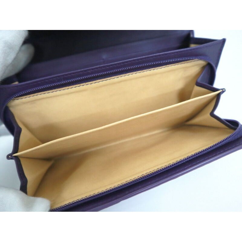 Bottega Veneta Intrecciato Wallet Purple Leather — view 5