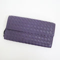 Bottega Veneta Intrecciato Wallet Purple Leather