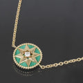 Dior Rose Devan Diamond Leather AU 750 18K Yellow Gold Green E1069