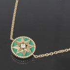 Dior Rose Devan Diamond Leather AU 750 18K Yellow Gold Green E1069 — view 2