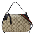 Gucci 2-Way Shoulder Bag GG Emblem Beige Black Pouch Small