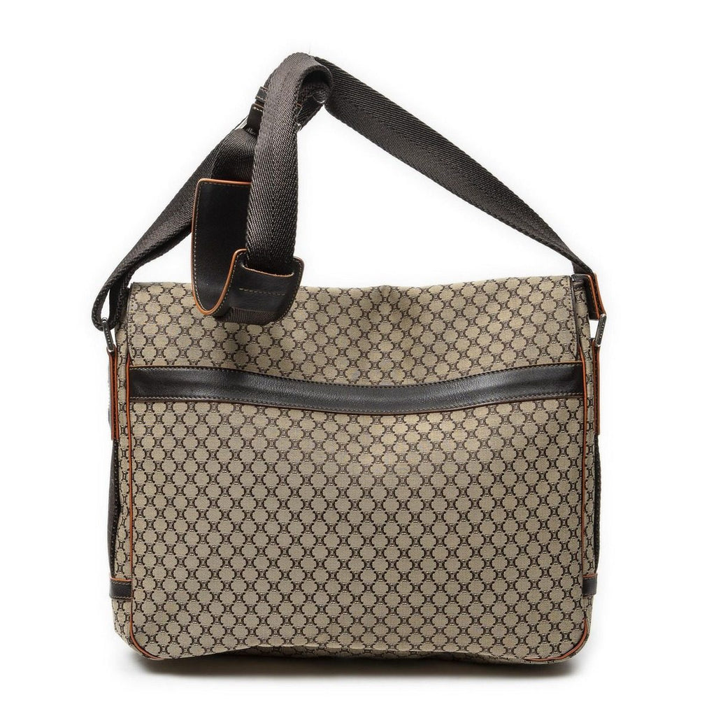 Celine Large Flap Messenger Beige Dark Brown Orange Macadam Canvas — view 5