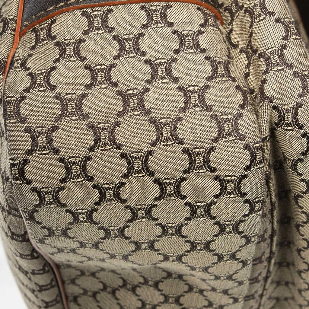 Celine Large Flap Messenger Beige Dark Brown Orange Macadam Canvas — view 7