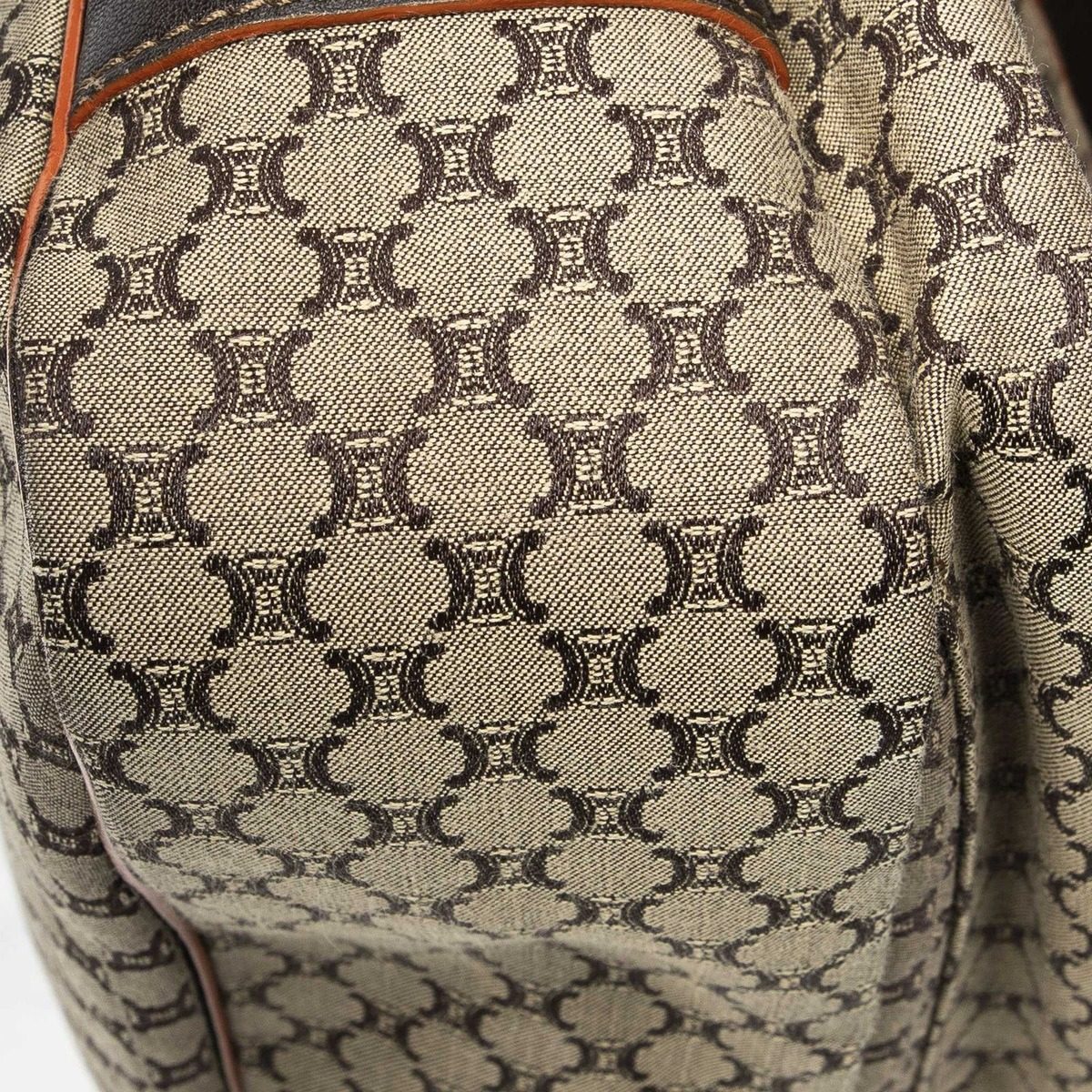 Celine Large Flap Messenger Beige Dark Brown Orange Macadam Canvas — view 7