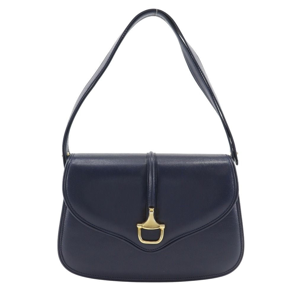 Gucci Vintage Calf Navy Blue Shoulder Bag