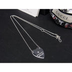Gucci SV 925 Heart Necklace Pendant Accessory Silver Cc0457