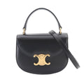 Celine Triomphe Mini Besace Clair 2-Way Bag Leather Black