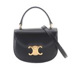 Celine Triomphe Mini Besace Clair 2-Way Bag Leather Black
