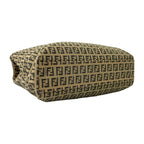 Fendi Zucchino FF Logo Pattern Nylon Leather Mini Tote Beige Black — view 7