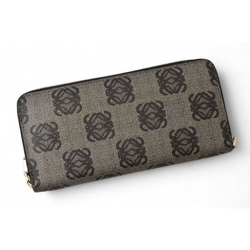 Loewe Wallet Long Zip Around Anagram Gray Black — view 2