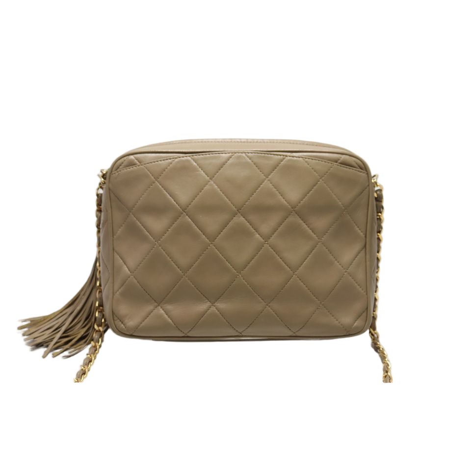 Chanel Quilted Fringe GD Leather Chain Shoulder