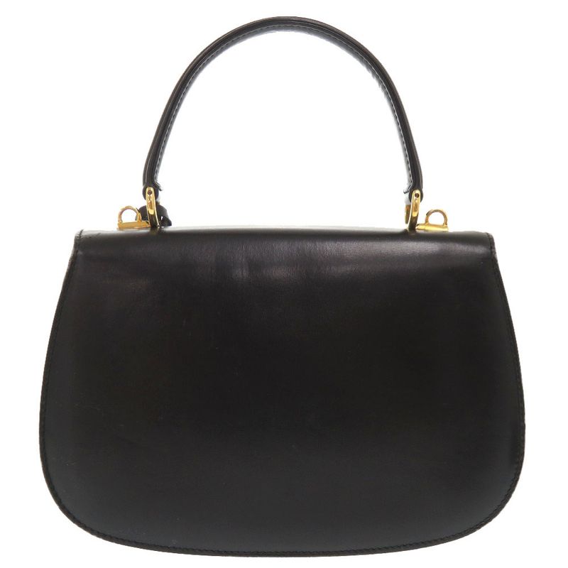 Gucci Lady Lock Leather Black Gold Hardware 000 46 0210 2-Way Handbag 0066 — view 2