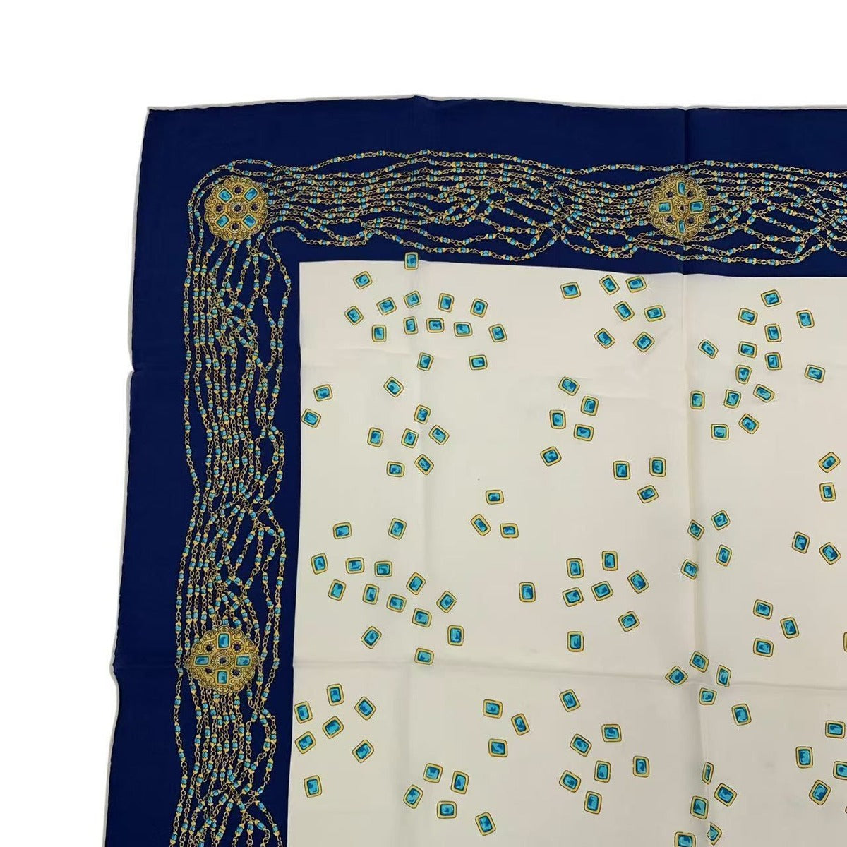 Chanel Scarf Silk Pattern Navy — view 2