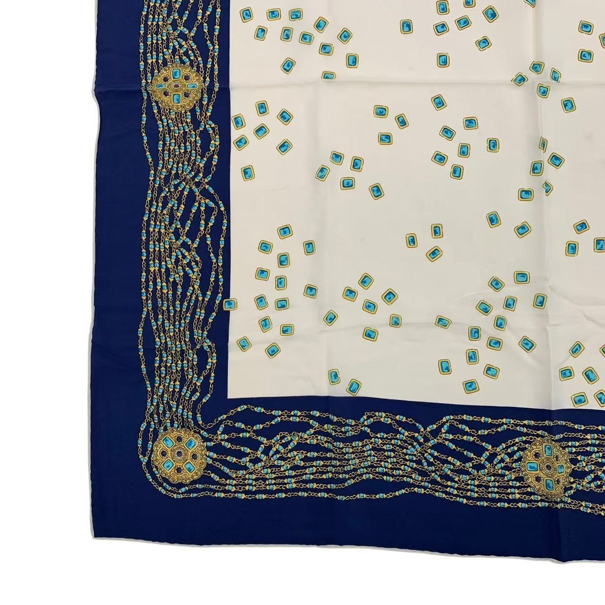Chanel Scarf Silk Pattern Navy — view 4