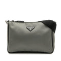 Prada Triangle Logo Plate 2 Vh113 Grey Black Nylon Leather