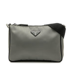 Prada Triangle Logo Plate 2 Vh113 Grey Black Nylon Leather